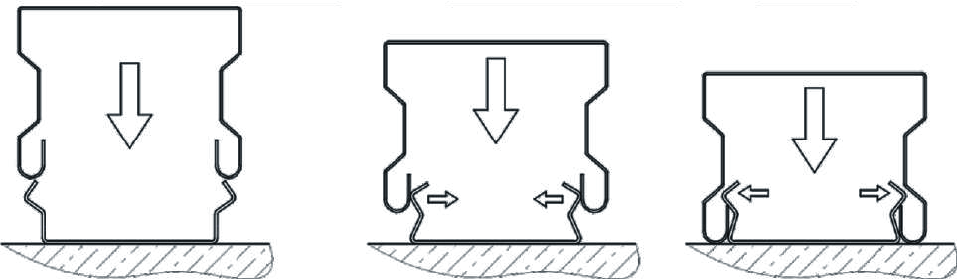 Узел соединения декоративного профиля Т35 и защелки фасадной
